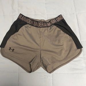 Size small black and grey under armor shorts